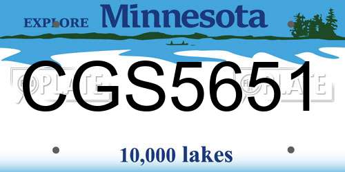 CGS5651 Minnesota License Plate