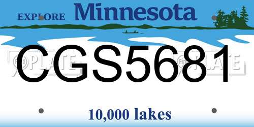 CGS5681 Minnesota License Plate