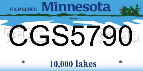 CGS5790 Minnesota License Plate
