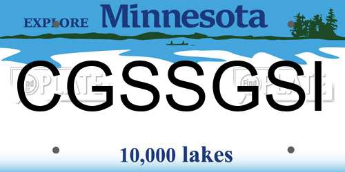 CGSSGSI Minnesota License Plate