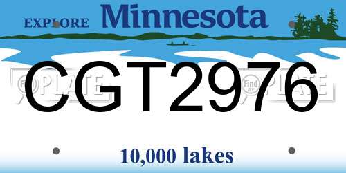 CGT2976 Minnesota License Plate
