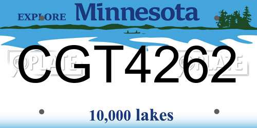 CGT4262 Minnesota License Plate