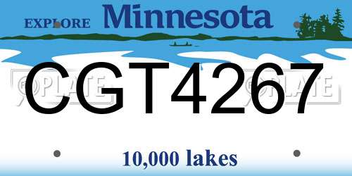 CGT4267 Minnesota License Plate