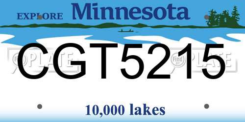 CGT5215 Minnesota License Plate