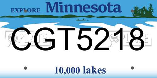 CGT5218 Minnesota License Plate