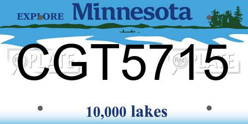 CGT5715 Minnesota License Plate