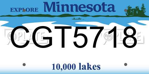 CGT5718 Minnesota License Plate