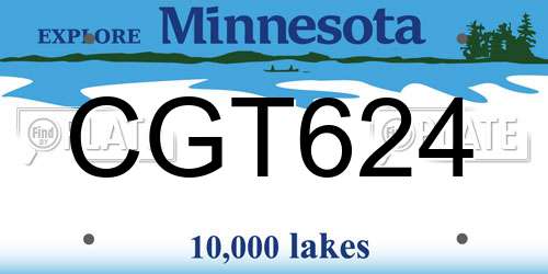 CGT624 Minnesota License Plate