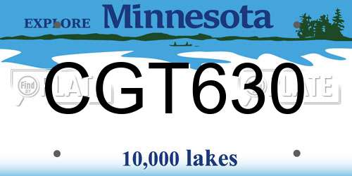 CGT630 Minnesota License Plate
