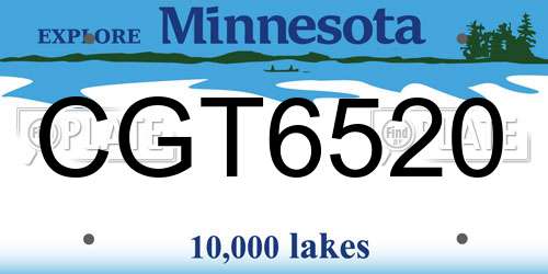 CGT6520 Minnesota License Plate
