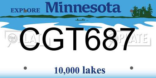 CGT687 Minnesota License Plate