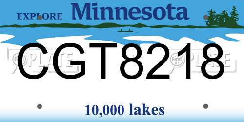 CGT8218 Minnesota License Plate