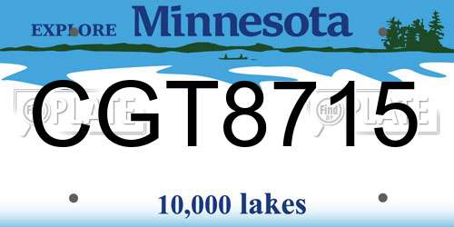 CGT8715 Minnesota License Plate