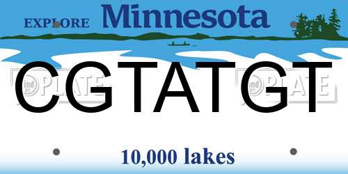 CGTATGT Minnesota License Plate