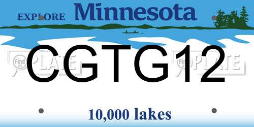 CGTG12 Minnesota License Plate
