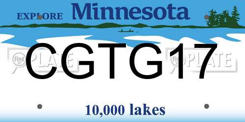 CGTG17 Minnesota License Plate