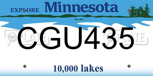 CGU435 Minnesota License Plate
