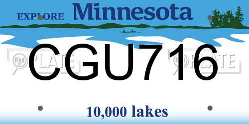 CGU716 Minnesota License Plate