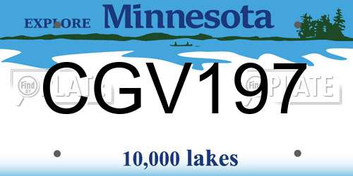 CGV197 Minnesota License Plate
