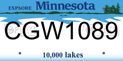 CGW1089 Minnesota License Plate