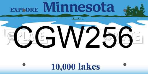 CGW256 Minnesota License Plate