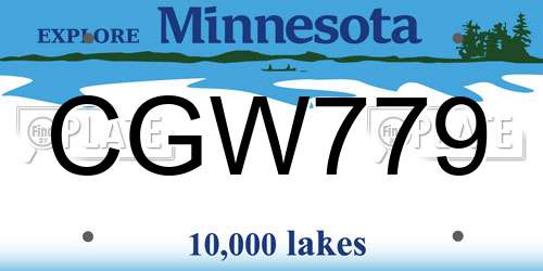 CGW779 Minnesota License Plate