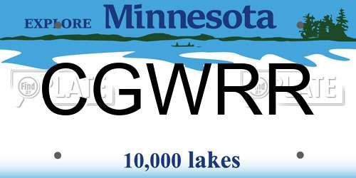 CGWRR Minnesota License Plate