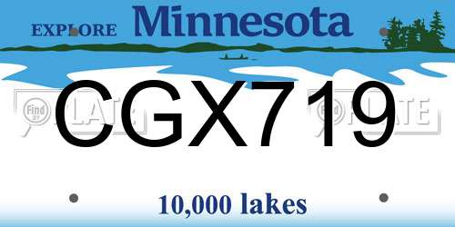 CGX719 Minnesota License Plate