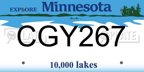 CGY267 Minnesota License Plate