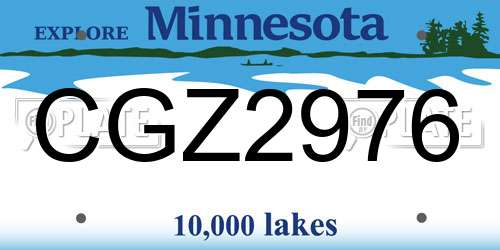 CGZ2976 Minnesota License Plate