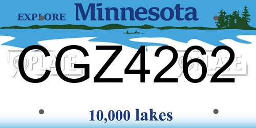 CGZ4262 Minnesota License Plate