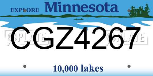 CGZ4267 Minnesota License Plate