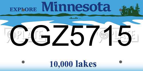 CGZ5715 Minnesota License Plate