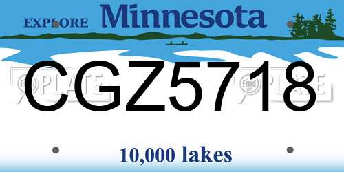 CGZ5718 Minnesota License Plate