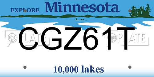 CGZ61T Minnesota License Plate