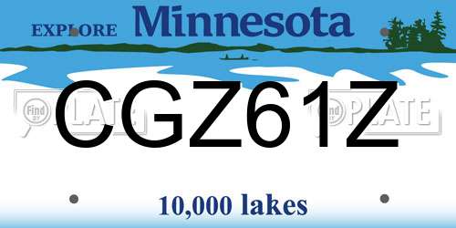 CGZ61Z Minnesota License Plate