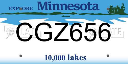 CGZ656 Minnesota License Plate