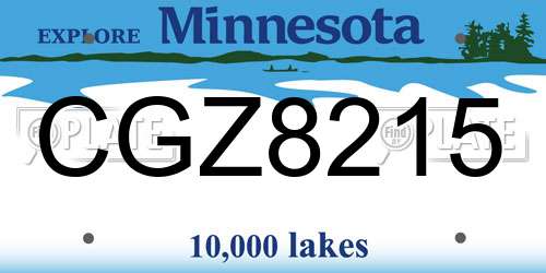 CGZ8215 Minnesota License Plate