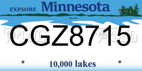 CGZ8715 Minnesota License Plate