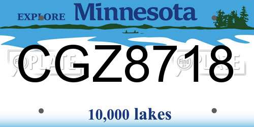 CGZ8718 Minnesota License Plate