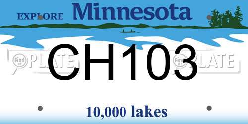 CH103 Minnesota License Plate