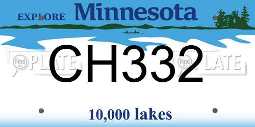 CH332 Minnesota License Plate