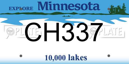 CH337 Minnesota License Plate