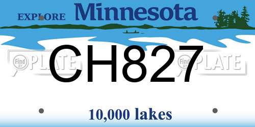 CH827 Minnesota License Plate