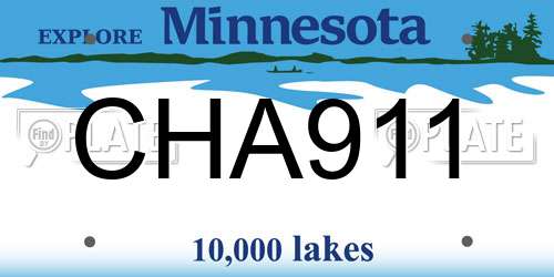 CHA911 Minnesota License Plate