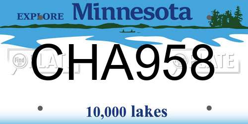 CHA958 Minnesota License Plate