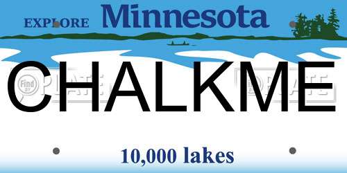 CHALKME Minnesota License Plate