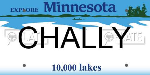 CHALLY Minnesota License Plate