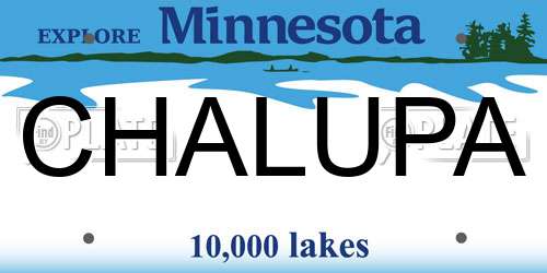 CHALUPA Minnesota License Plate