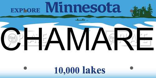 CHAMARE Minnesota License Plate